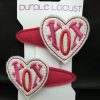 White and Red Valentine felt hair clips, XOX, lovely gift for children or adults - Image 3