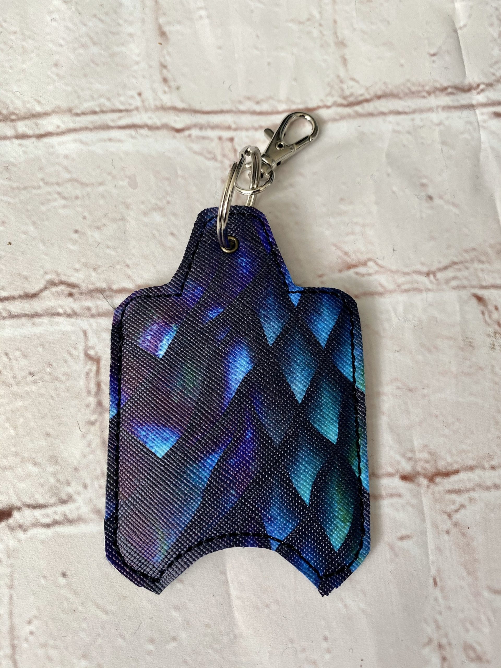 Blue Dragon Scales Hand sanitiser holder, Scales, Alcohol gel cover, quirky gift, nurse gift, gift for doctors, mum gifts, alcohol gel holder, useful bag tag, GoT - Image 2