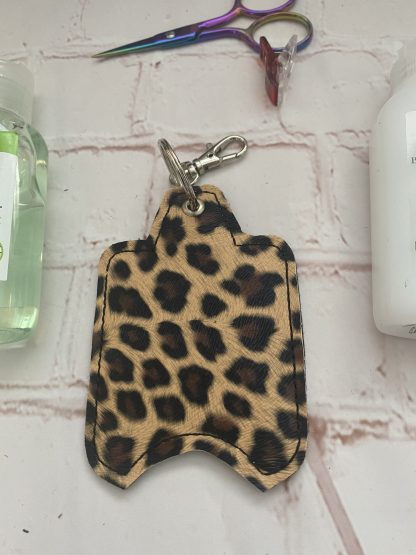 Leopard Print hand sanitiser holder, Alcohol gel cover, Vegan, re-usable, Back to School, Quirky, mum gifts, alcohol gel holder, hand sanitizer - Image 7