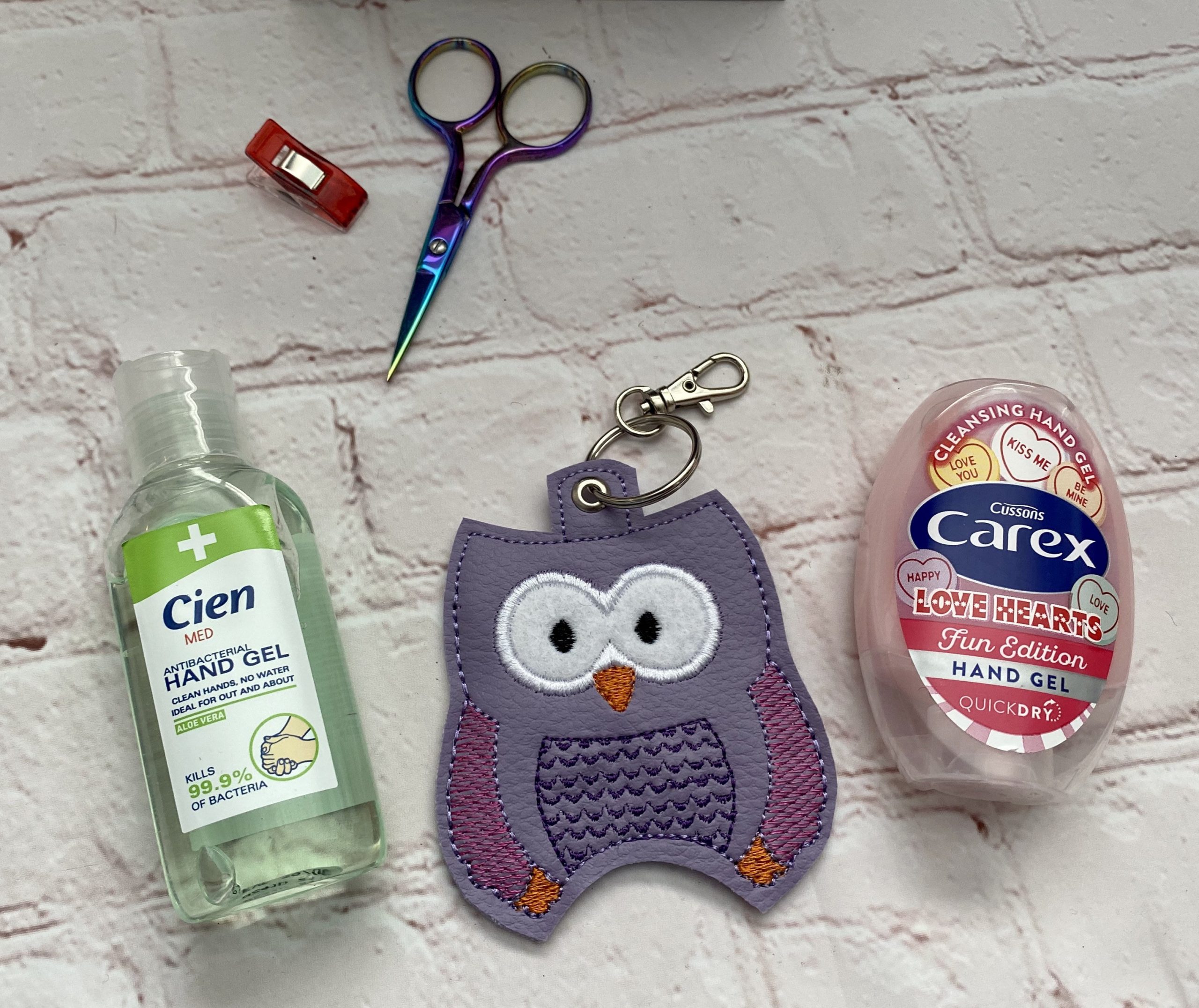 Purple Owl hand sanitiser holder, Alcohol gel cover, hand gel case, gift for teachers, Stocking Filler, Christmas Gift, Vegan, Owl Gift