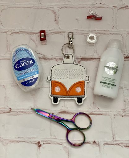 Orange Hippie Van, Hand sanitiser holder, retro hand gel holder, Alcohol gel cover, quirky gift, nurse gift, gift for doctors, alcohol gel holder