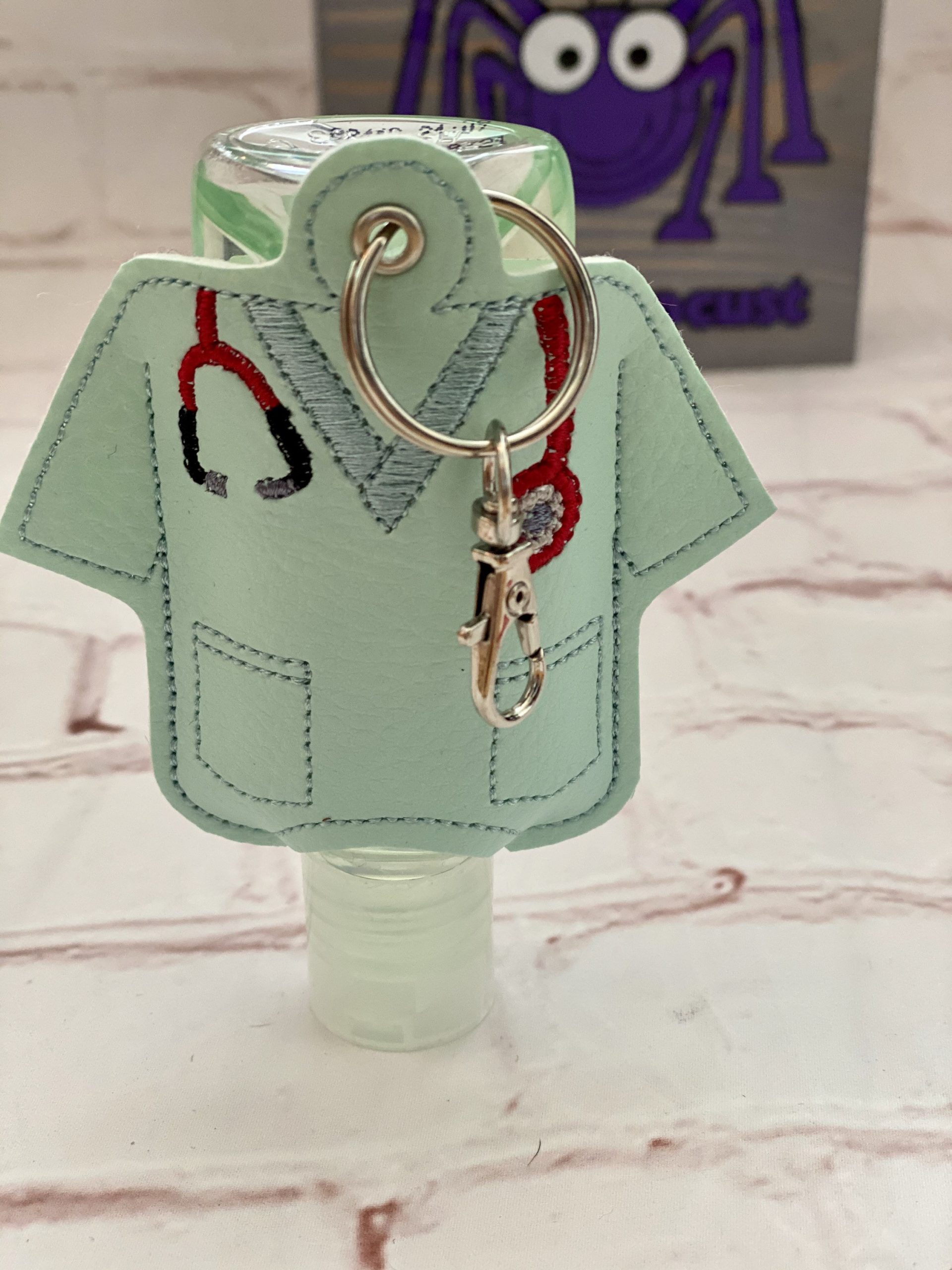 Careworker Hand Sanitiser Holder, Careworker Gift, Gift for Doctor, Scrubs, Useful Gift, Hand sanitiser case, thoughtful gift, Gift for NHS, Vegan - Image 5