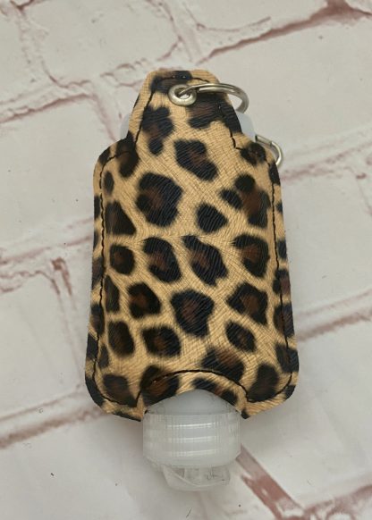 Leopard Print hand sanitiser holder, Alcohol gel cover, Vegan, re-usable, Back to School, Quirky, mum gifts, alcohol gel holder, hand sanitizer - Image 6