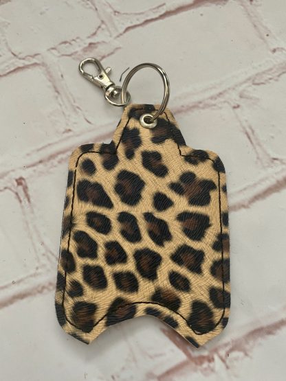 Leopard Print hand sanitiser holder, Alcohol gel cover, Vegan, re-usable, Back to School, Quirky, mum gifts, alcohol gel holder, hand sanitizer - Image 5
