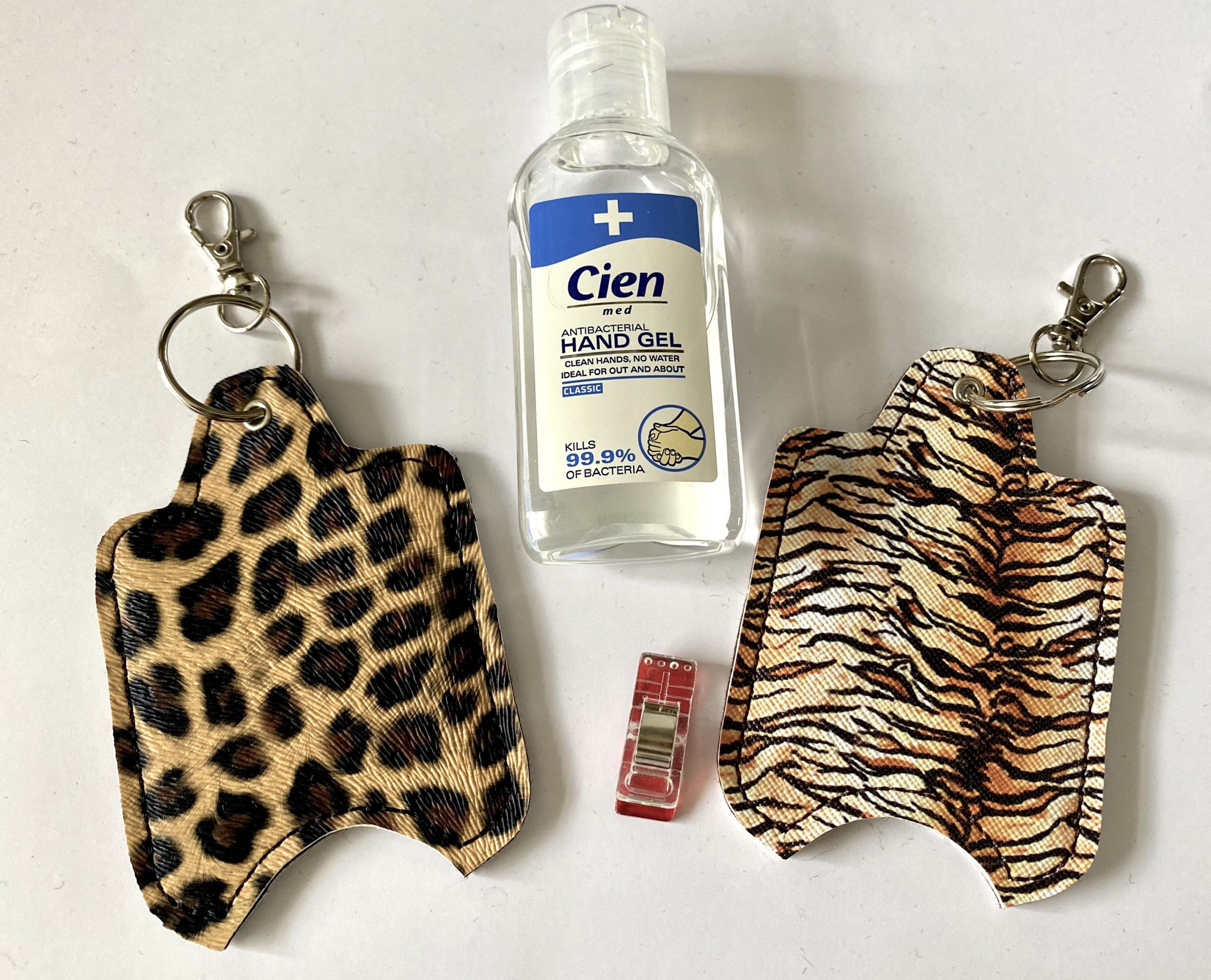 Tiger print hand sanitiser holder, Alcohol gel cover, Vegan, re-usable, Back to School, Animal print, alcohol gel holder, Tiger King - Image 4