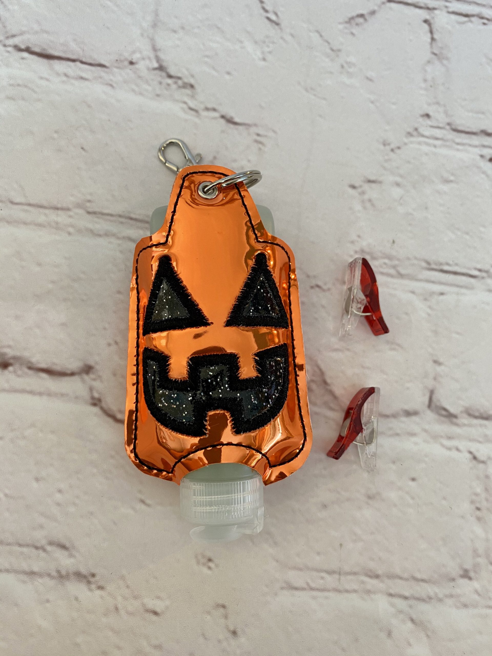 Halloween Hand sanitiser holder, male gift, Alcohol gel cover, quirky gift, Jack o Lantern, Pumpkin, alcohol gel holder, sanitiser case - Image 5