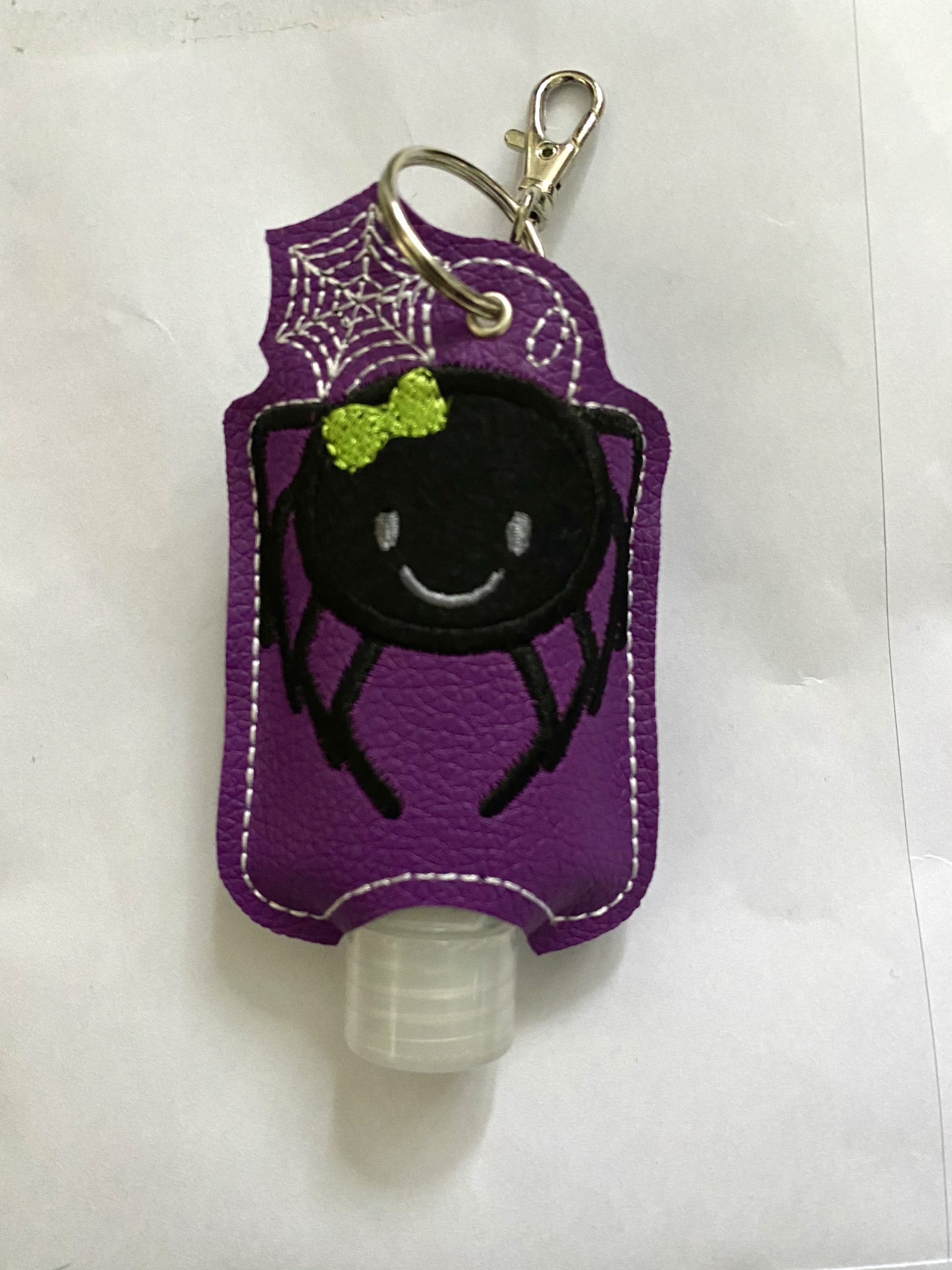 Spider Hand sanitiser holder, Alcohol gel cover, quirky gift, Halloween, alcohol gel holder, sanitiser case, stocking filler, spiderweb - Image 3