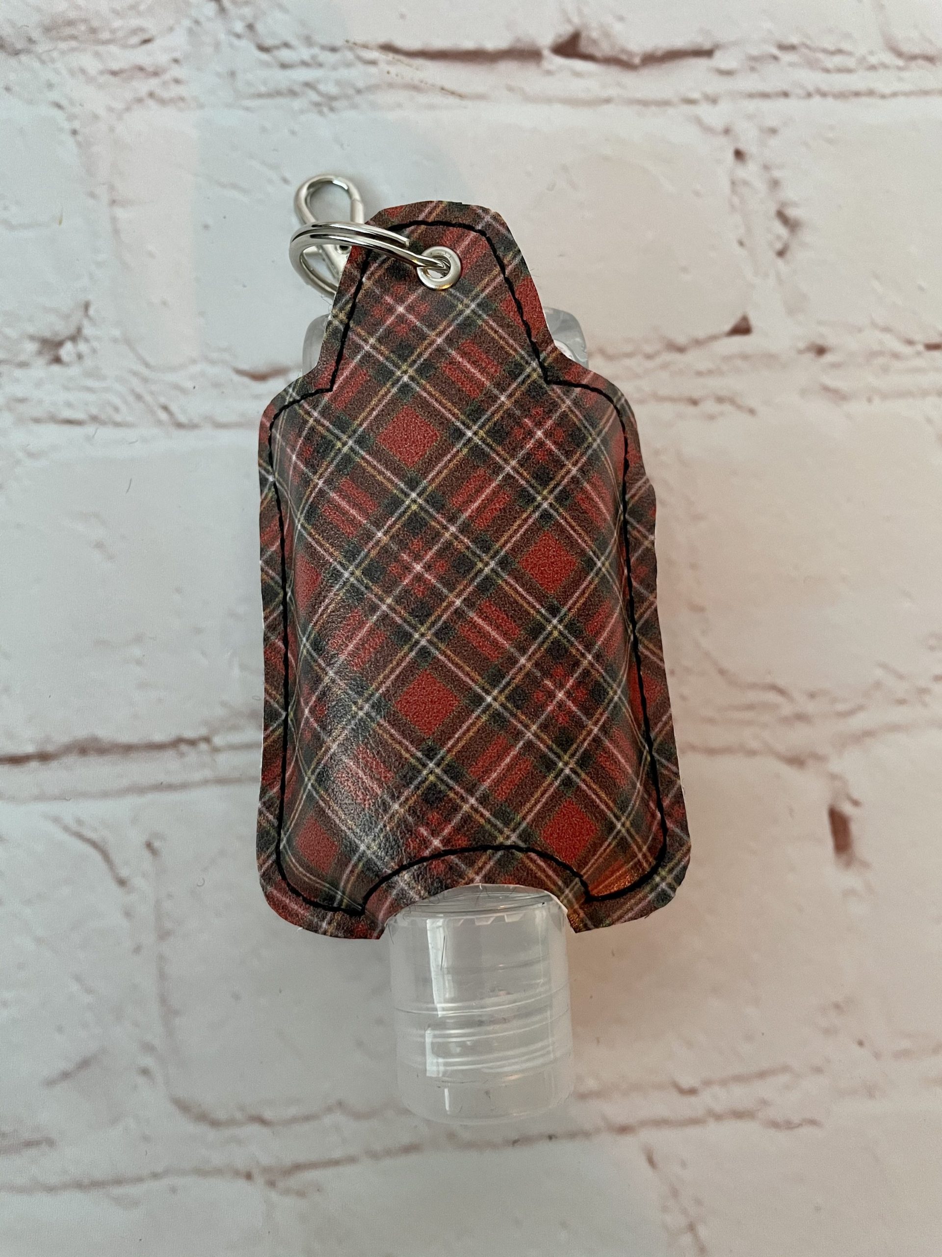 Tartan hand sanitiser holder, Alcohol gel cover, Stocking Filler, Christmas gift. Christmas Hand Sanitiser Case, Vegan, Cute Tartan Gift, - Image 3