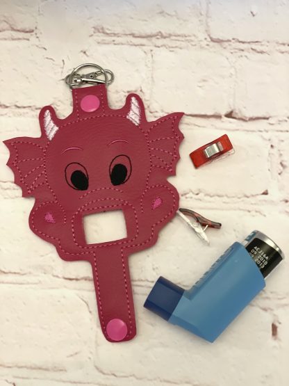 Pink Dragon Asthma Inhaler Case