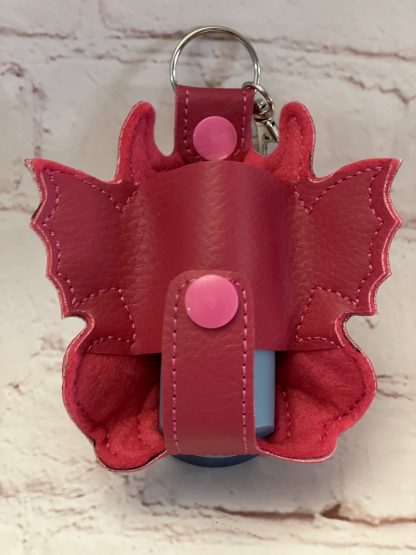 Pink Dragon Asthma Inhaler Case, Keyring, Childrens Gift, Useful Gift, Vegan, Pink Dragon Holder - Image 3