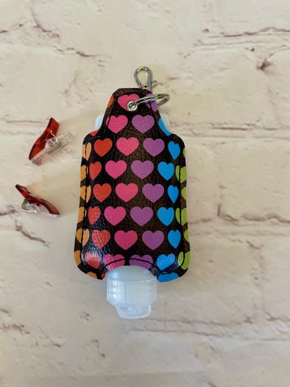 Rainbow Hearts Hand Sanitiser Case, Sanitiser Holder, Valentines Gift, Gift for Teachers, Vegan Gifts - Image 4