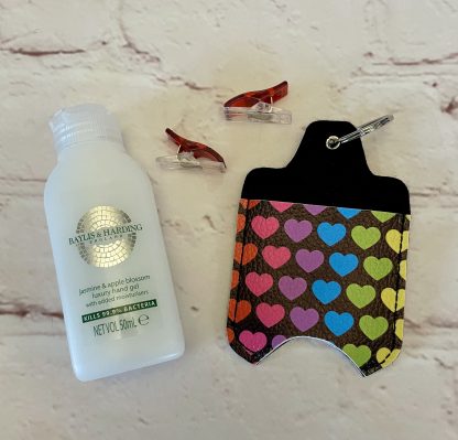 Rainbow Hearts Hand Sanitiser Case, Sanitiser Holder, Valentines Gift, Gift for Teachers, Vegan Gifts - Image 3